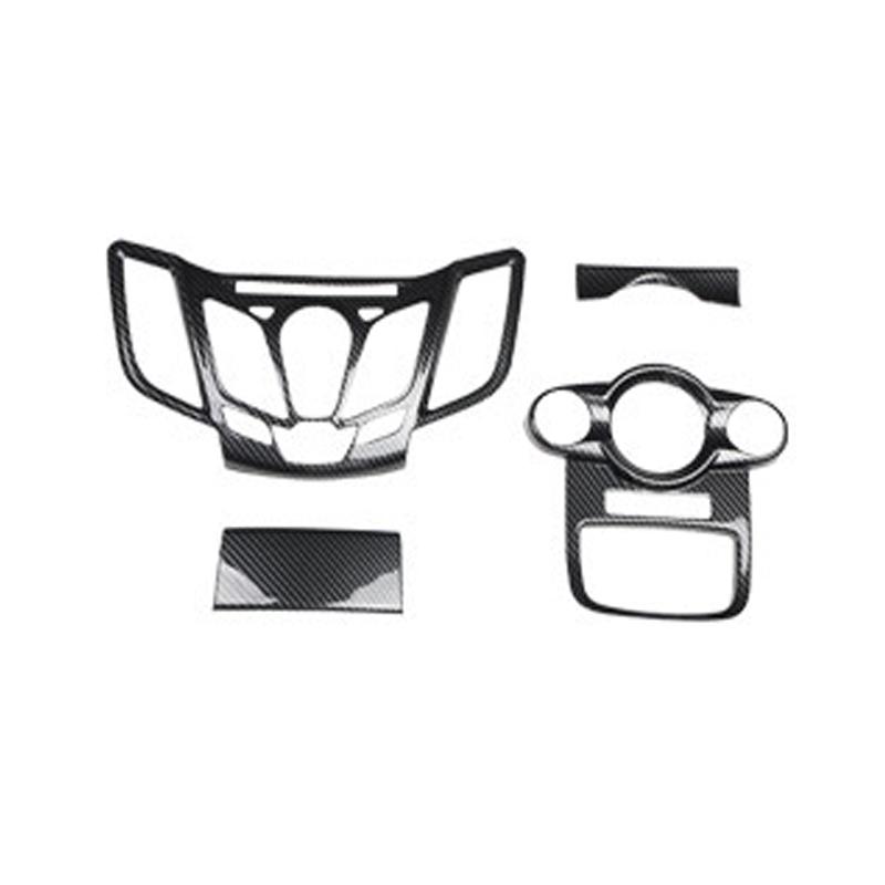 For Ford Fiesta 2009-2013 Carbon Fiber Gear Shift Panel Door Handle Bowl Steering Wheel Multimedia Knob Trim Sticker