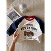 Boys Long Sleeve Cotton T Shirt with Cartoon Embroidery for Spring Autumn