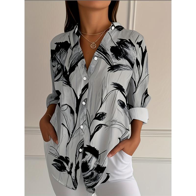 Fashion Large Size Printed Long Sleeve Casual Shirt
