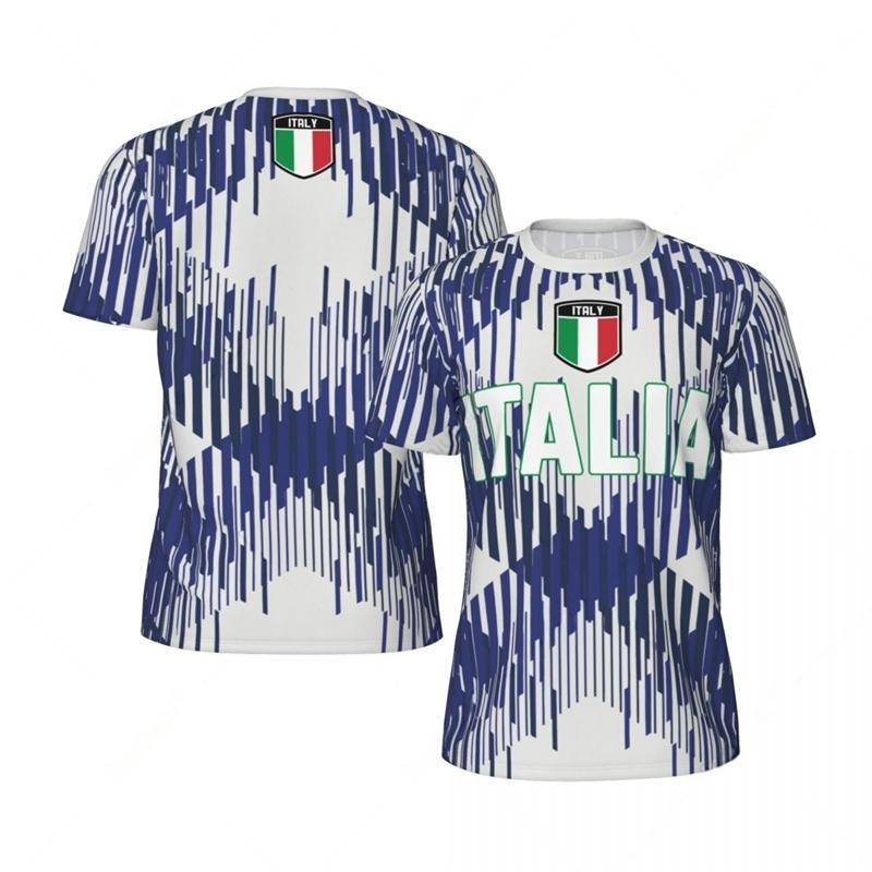 Italia Flag 3D tištěný dres letní móda krátký rukáv ležérní pánské sportovní tričko rychleschnoucí prodyšné fotbalové tričko