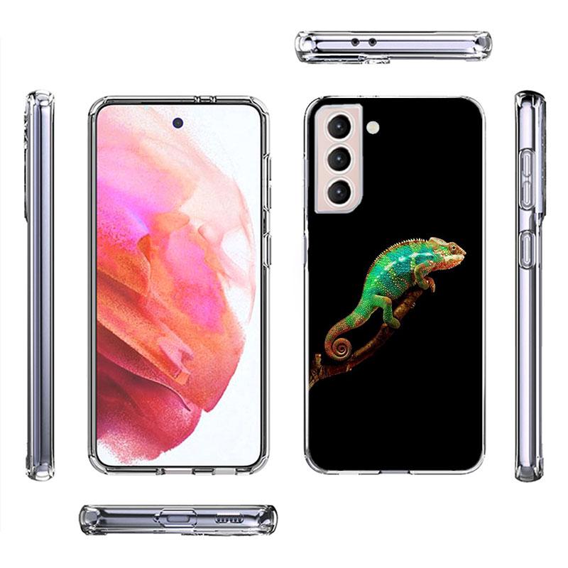 Chameleon Funny Wildlife Phone Case For Samsung Galaxy S25 Edge S24 S23 FE S21 S20 S10 Plus S22 S26 Ultra Cover Clear Cases TPU