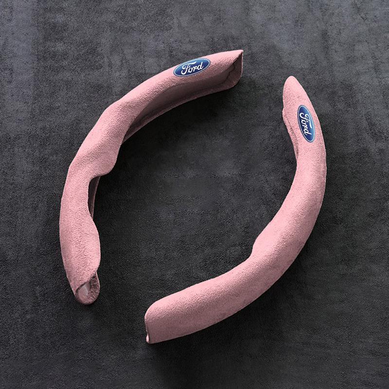 Car Steering Wheel Cover Suede Leather Anti-Slip for Ford Ranger Focus Kuga Mustang Mondeo Fusion Esco Auto Interior Accessories