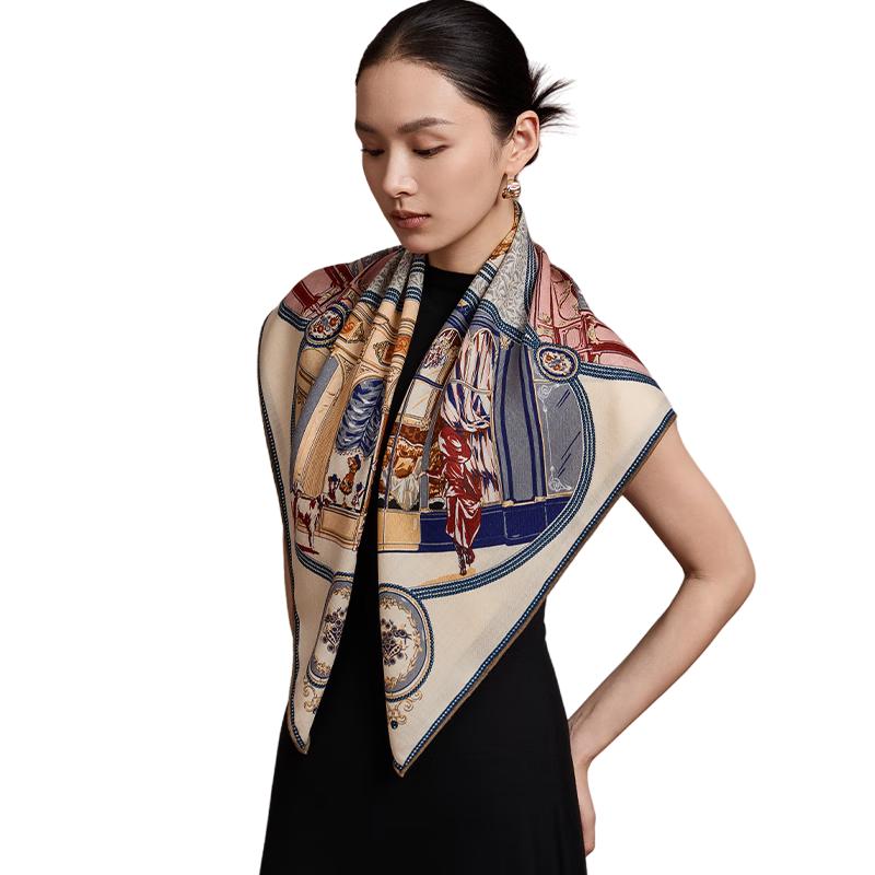 

Shanghai Story 2025 Silk & Wool Blend Square Scarf 84x84 cm