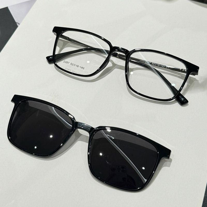 Fashion Prescription Glasses Men Flip-up Magnetic Clip-on Reading Glasses TR90 Polarised Myopia Sunglasses Optical Lenses UV400