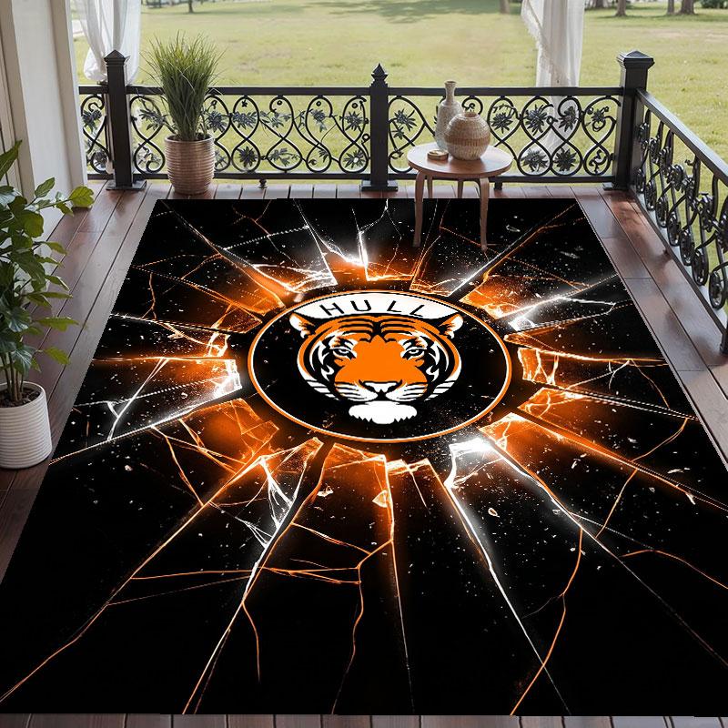 Soft Floor Carpet Hull City Football Pattern Area Rug Decorative Mat For Home Room Decoration