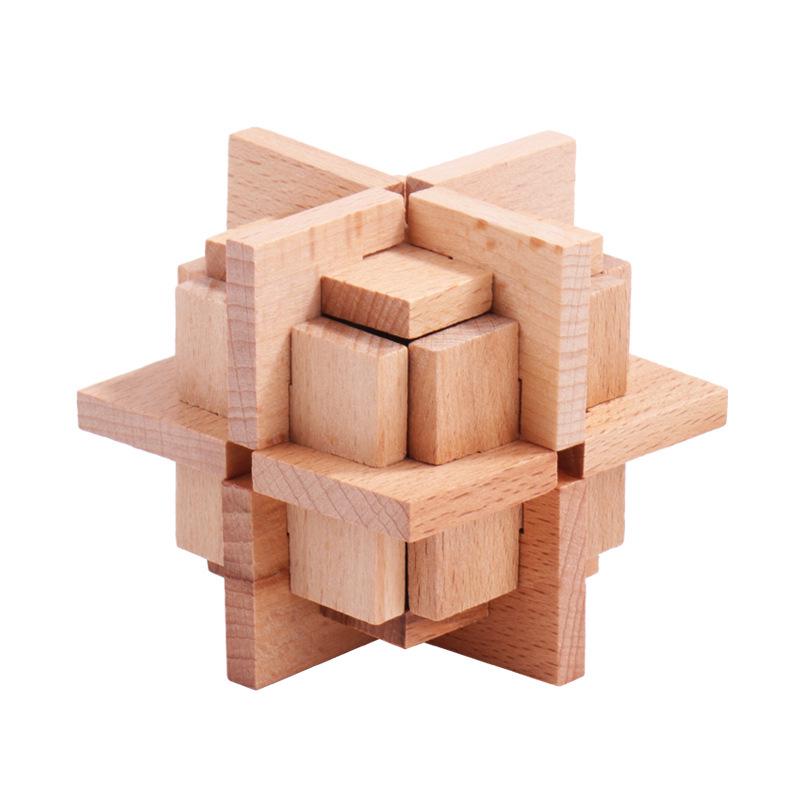 Luban Lock Classical Wood Puzzle Set for Kids - Mortise and Tenon Design