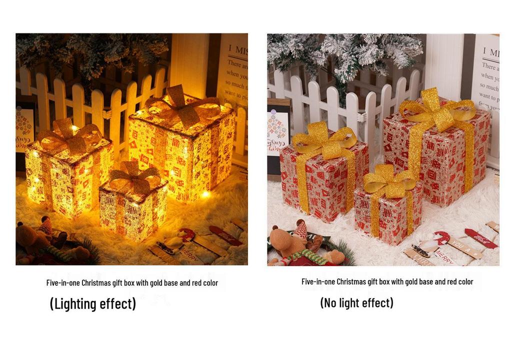 Cross-Border Christmas Luminous Gift Box Set: Outdoor Decorative Lights for Courtyard & Mall Display