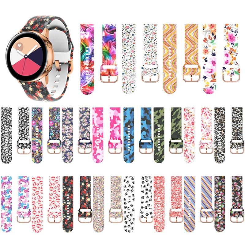 20mm 22mm Silicone Strap For Samsung Galaxy Watch Gear S3 Active 2 Graffiti Style Strap For Garmin Watch Moto 360 HuaMi Amazfit Bip Huawei Watch Band