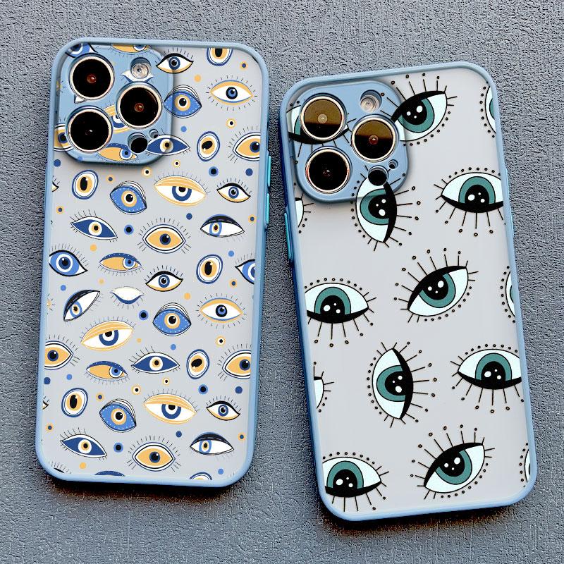 Creative Eyes Eyelash Phone Case For iPhone 11 12 13 Mini Pro Max 15 Pro Max 14 16 Pro Max Plus X XS XR 7 8 Plus SE2 Back Covers