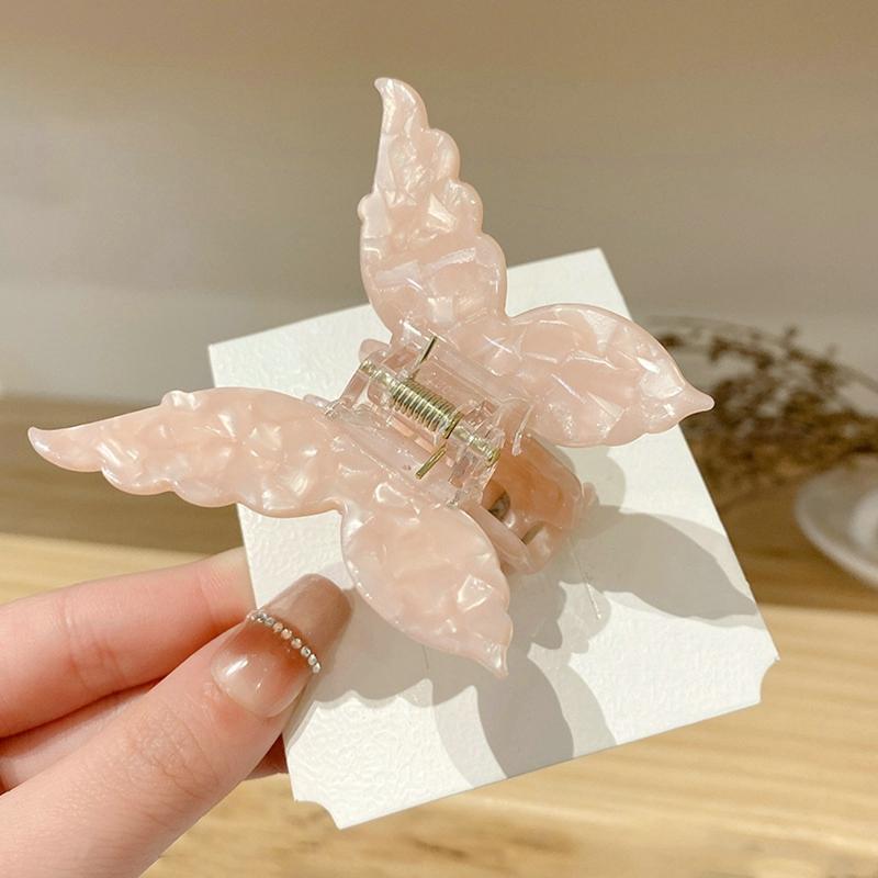 New Acetate Resin Hair Claw Sweet Butterfly Hairpin Clip Gradient Tie-Dye Colored Hair Accessories Barrettes Women Girls