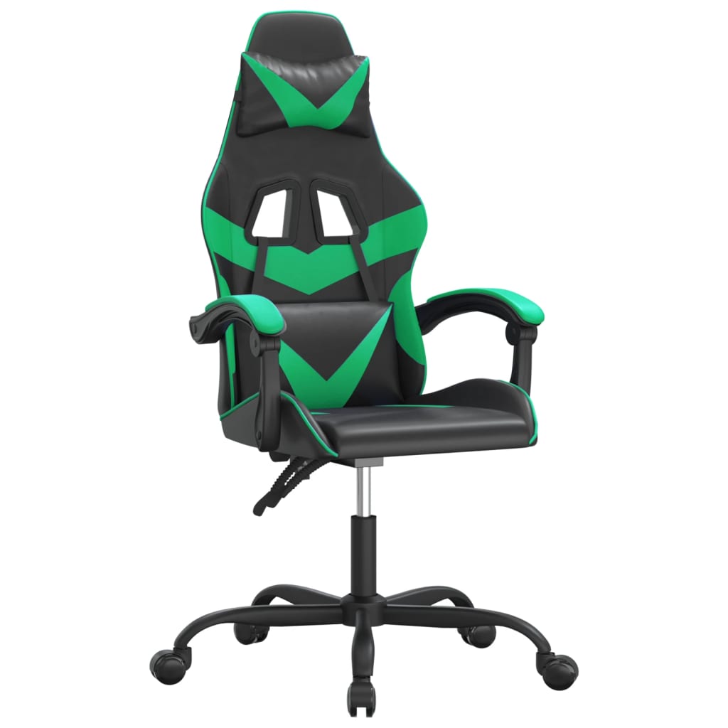 Gaming Chair Black and Green Synthetic Leather
