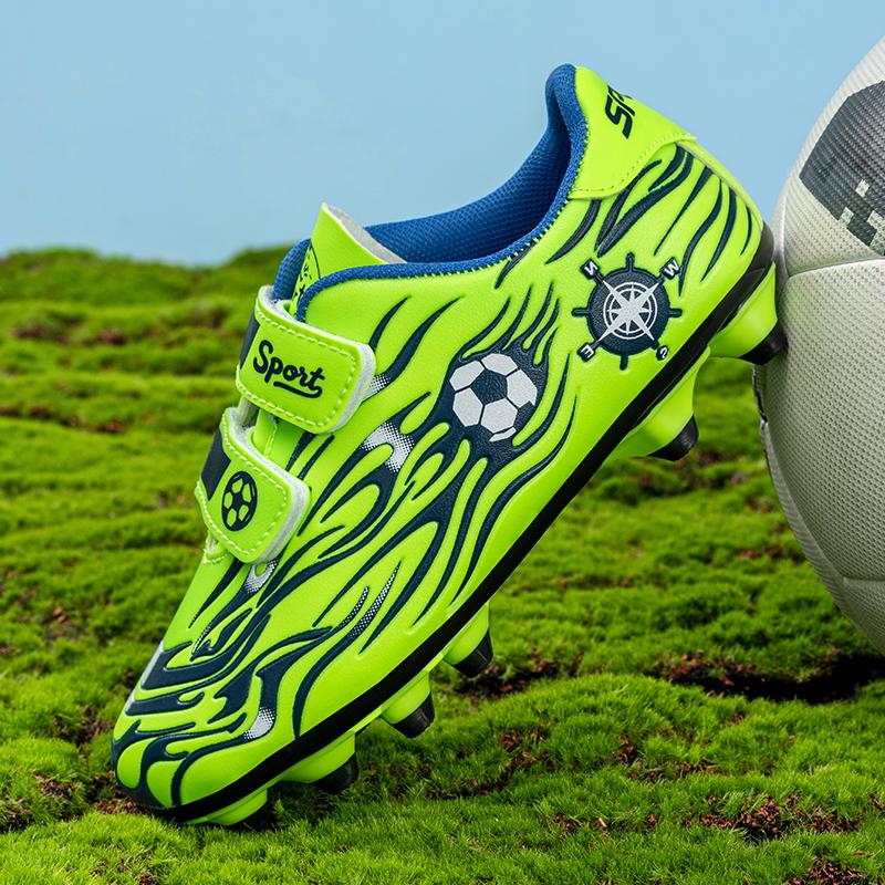 Chuteiras de Futebol para Crianças Tênis de Futebol Atlético Tênis de Futebol para Gramado Sintético Crianças Outdoor Chuteiras para Campo Firme Antiderrapante