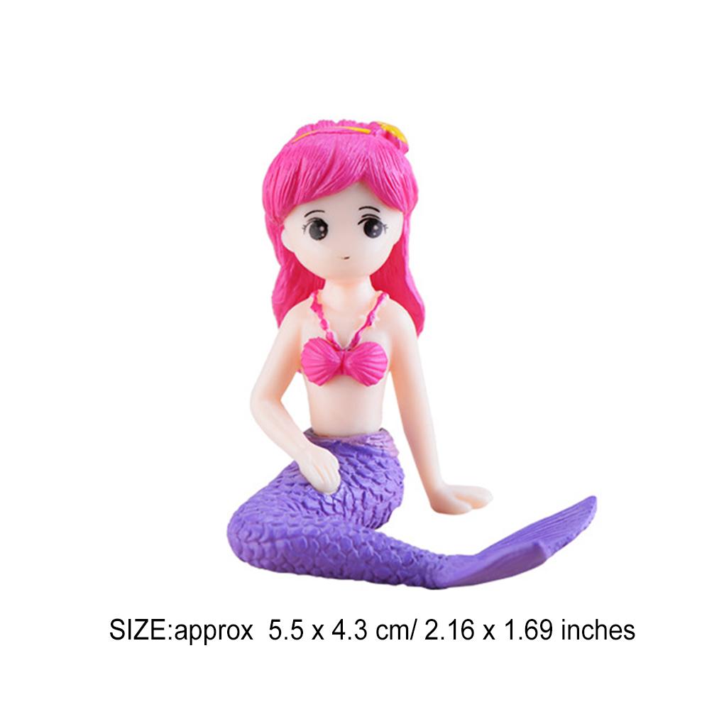 Mermaid Ornament Cartoon DIY Decor Miniature Lovely Water Scope Crafts Fish Tank Sculpture Adorable Aquarium Doll for Household