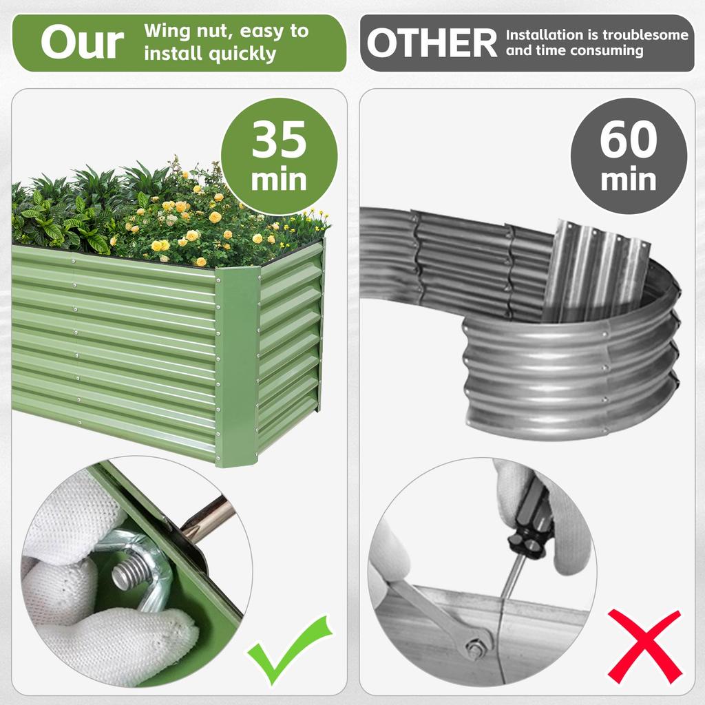 Multi-Functional Galvanized Steel Garden Bed for Vegetables & Fruits, Suitable for Balcony and Garden Planting