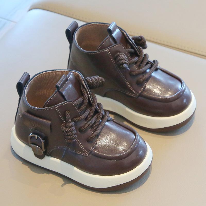 Children's Martin boots 2025 spring and autumn new boys' short boots British fashion girls' leather boots soft-soled baby shoes list