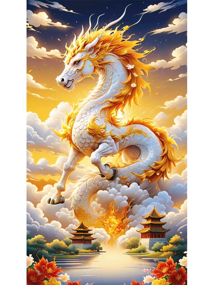 DIY Diamond Painting New Product Dragon Horse Flower Jewelry Embroidery Mosaic Horse Butterfly 5D Cross Embroidery Decoration