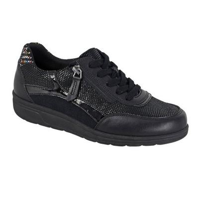 Womens/Ladies Leather Extra Wide Trainers