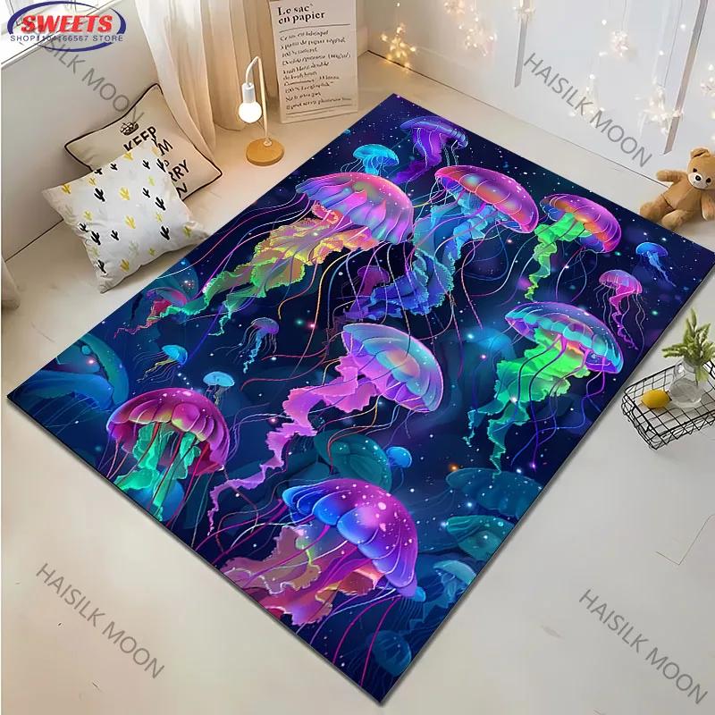 

1PC Dreamy Jellyfish Starry Night Carpet Large Sizes Area Rugs Door Mats for Bedroom Living Room Gaming Room Mat Fast Arrive 40cm x 60cm