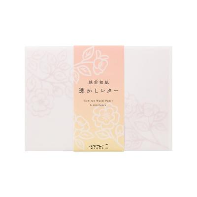 Midori Umschlag Wasserzeichen Western 2 6 Stück japanische 6 Stück farbige Blumenmuster 20578006 Papier, Papier,