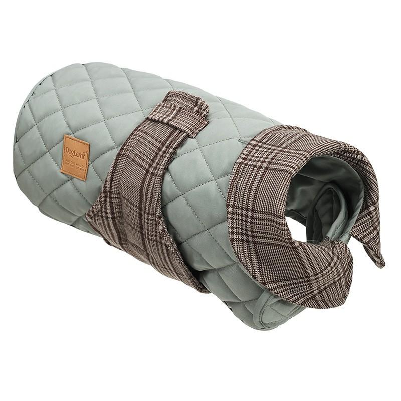 Pet Cotton Coat Winter Warm Windproof Outerwear In Classic Preppy Style