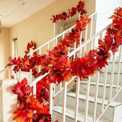 170CM Herbst Ahornblatt Girlande Innen Außen Hängend Künstliche Blätter Pflanzen Ranke Rattan Halloween Herbst Kaminsims Kamin Veranda Dekoration