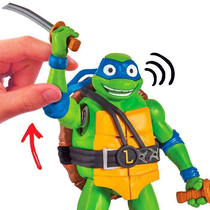 Les Tortues Ninja, Figurine de 15 cm avec arme, Fonction électronique, Leonardo, Pour les enfants dès 4 ans, TU8001
