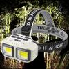 LED Stirnlampe mit Bewegungssensor 4 Lichtmodi LED Stirnlampe Verstellbar Kopf Taschenlampe Typ C USB Aufladung für Camping Laufen Wandern