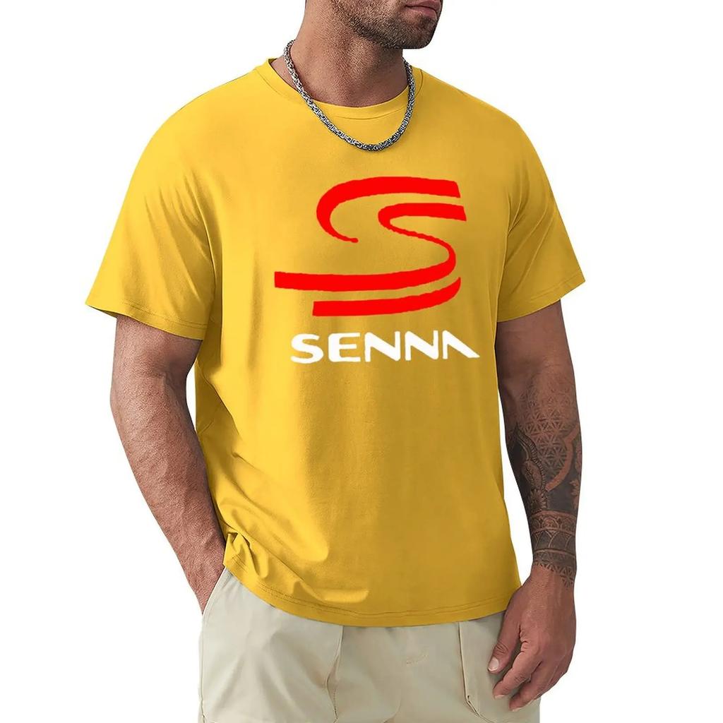 Nova Camiseta de Corrida F-1 AYRTON SENNA Masculina Marca Camiseta Homens Verão Algodão