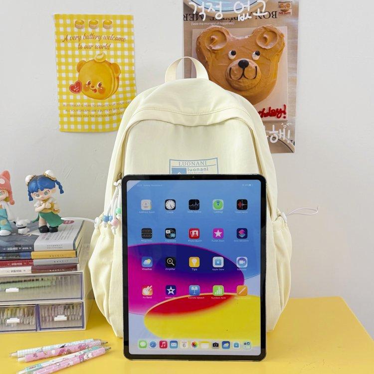 Schoolbag new schoolbag solid color versatile simple large capacity lightweight niche casual backpack student ins backpack