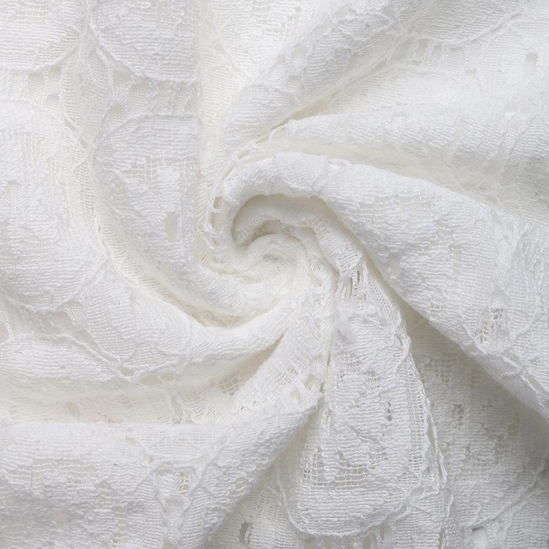 European & American 2025 Spring/Autumn Elegant Fishtail Skirt Long Sleeve Lace White Dress