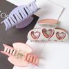 Vintage Haarspangen für Mädchen Ausgehöhlte Herzform Acetat Haarklammern Frauen Einfarbige Haarspange Haaraccessoires Klammer