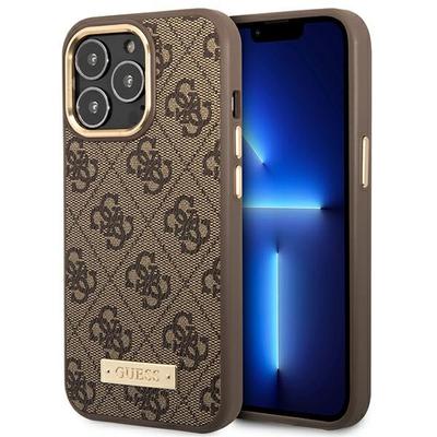 Guess GUHMP14LU4GPRW iPhone 14 Pro 6,1 marron/brown coque rigide Plaque Logo 4G MagSafe