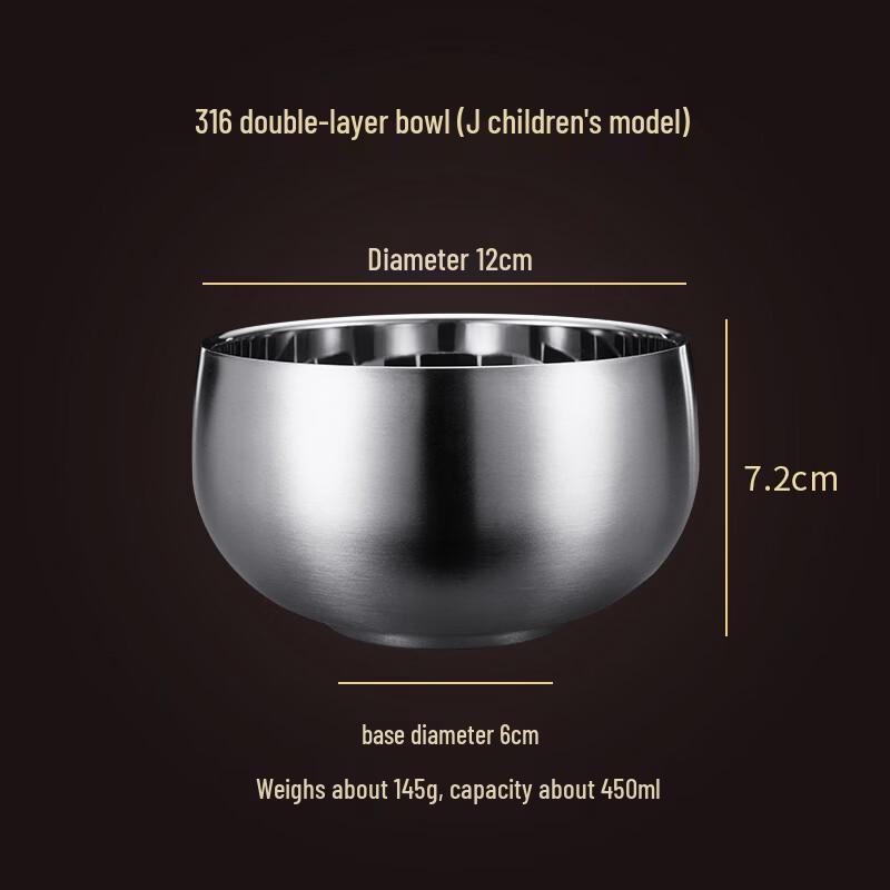 

Abay Stainless Steel Double-Layer Kids Bowl