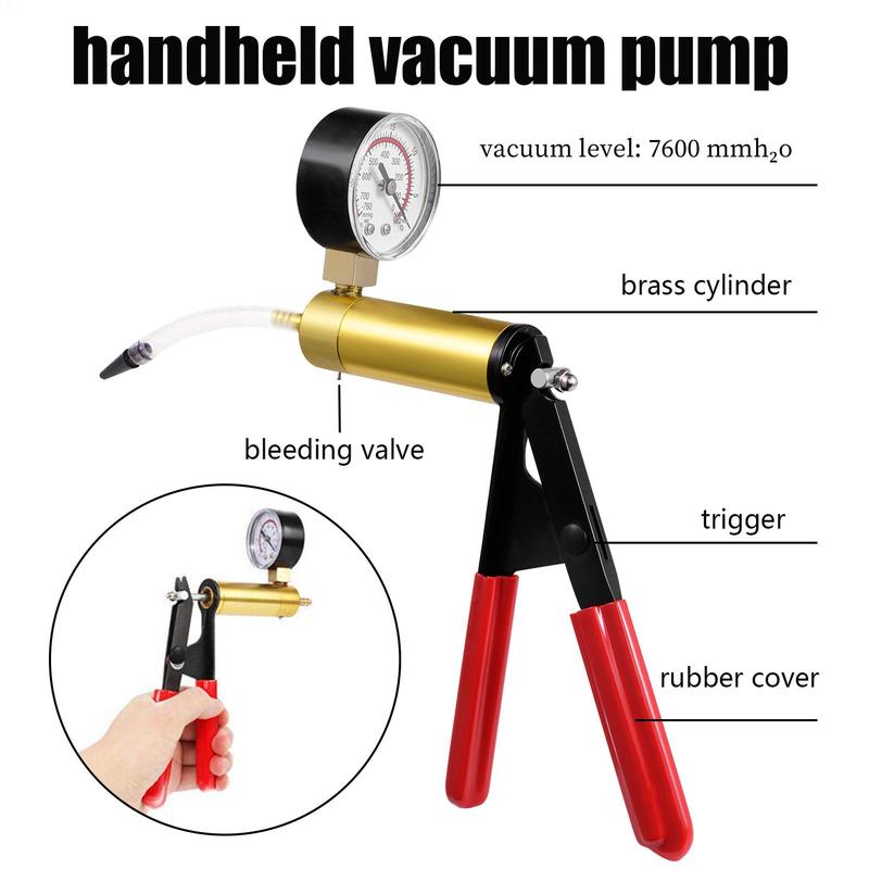 Hand Vacuum Pump Manual Handheld Portable Universal Repair Tool Motorcycle Brake Bleeder Kit for Car System Fluid Pressure Check