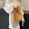 Winter Faux Fur Shopper Tote Bag for Women Plush Handbag Designer Fluffy Wool Shoulder Bag Women Furry Crossbody Messenger Bag KTB