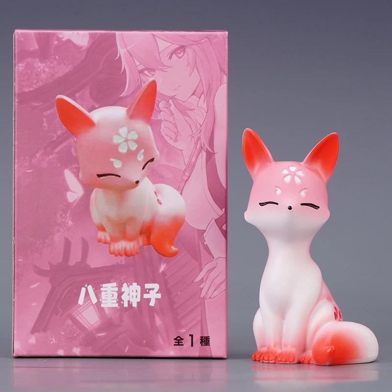 9CM Anime Game Genshin Yae Miko Fox Form Model Toy Gift Car Desktop Ornament Action Figure Two Styles Boxed