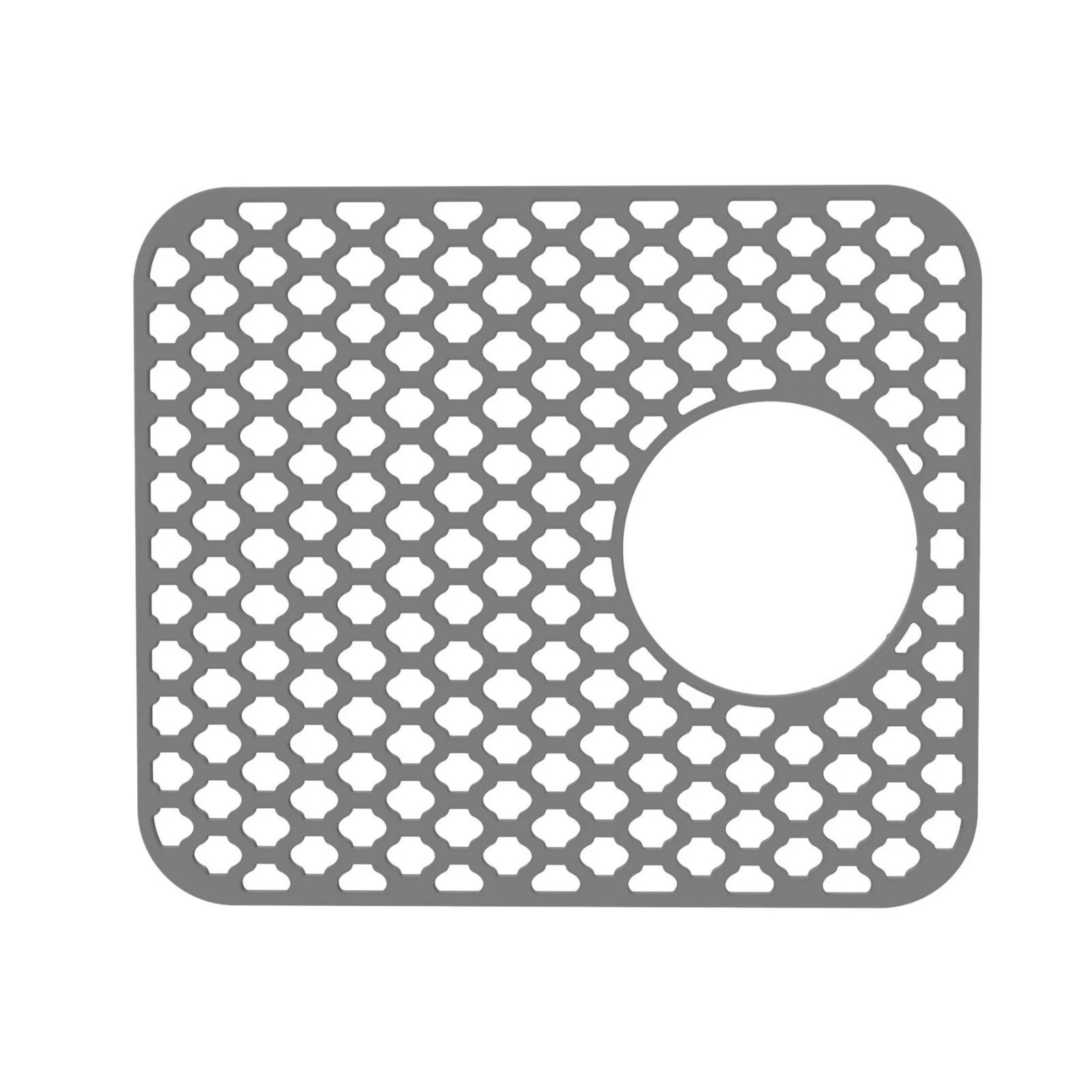 

1PCS Silicone Kitchen Sink Mat with Drainage Holes - Multi-Compartment Dish Drying Pad, Non-Slip Sink Protector for Dishes as show сірий колір