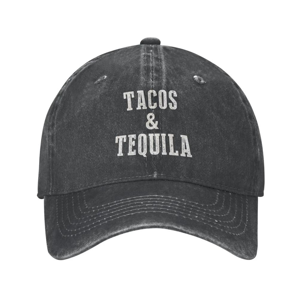 Denim Cap Tacos&Tequila Baseball Cap Dad Hat Klassisch Verstellbar Sport für Männer Frauen Hut Schwarze Snapback Caps
