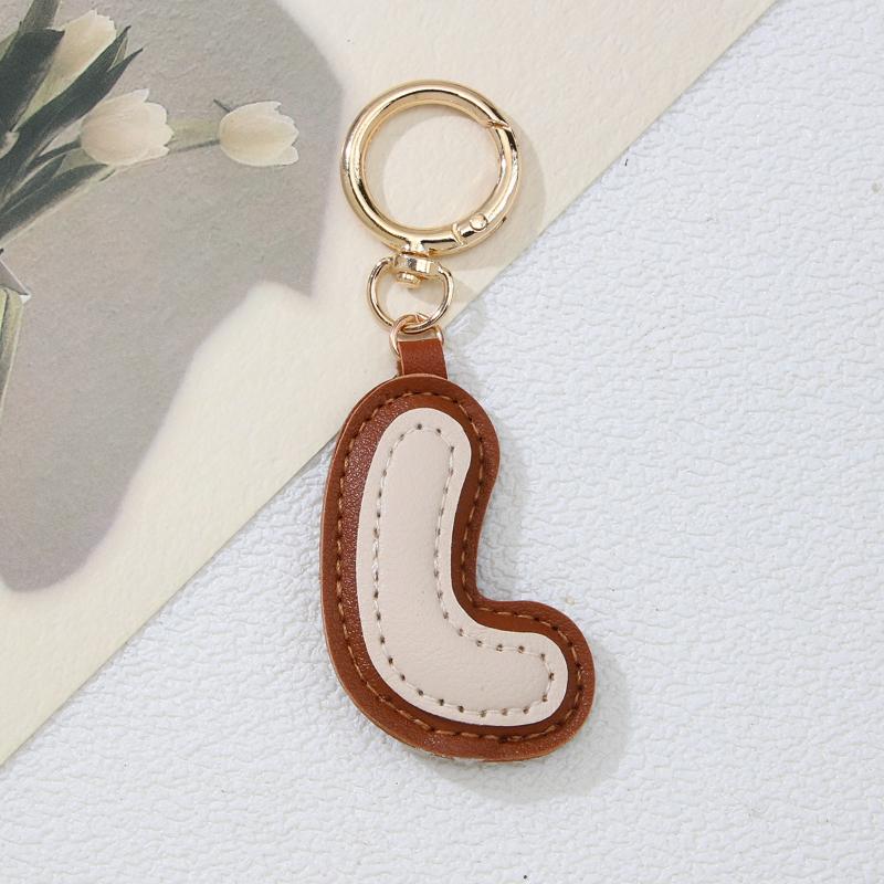 PU-Leder Bonbonfarbe A bis Z Initialen Schlüsselanhänger für Damen Einfach Mode Rucksack Telefonanhänger Autoschlüsselanhänger Schmuck Geschenke