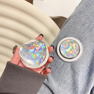 Ins Laser Glass Heart Ball Magnetic Holder Universal Phone Grip Tok  Bracket for Magsafe Smart Tok For iPhone Samsung Socket