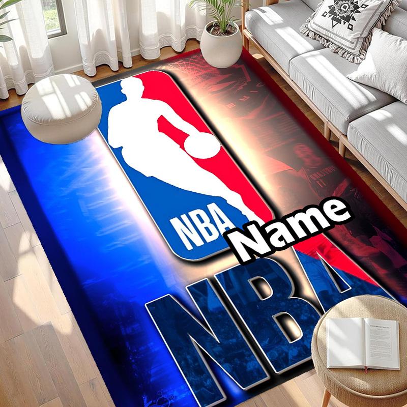 Benutzerdefinierter Name Personalisierter Basketball Druck Teppich, Vielseitiger Wohnkultur Teppich, für Spielzimmer, Wohnung, Balkon, Eingangsbereich, Flur Geschenk