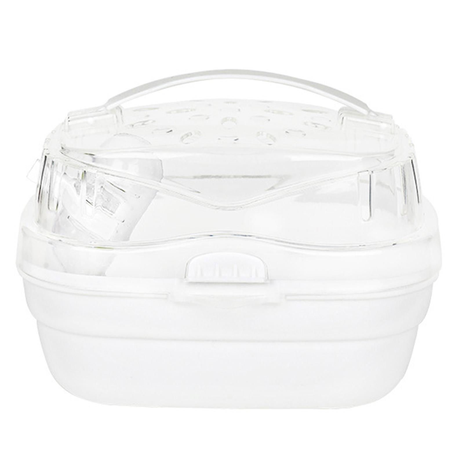 

Переноска для хомяка Клетка Портативная Легкая Переноска для мелких животных для путешествий на открытом воздухе Розовая белый