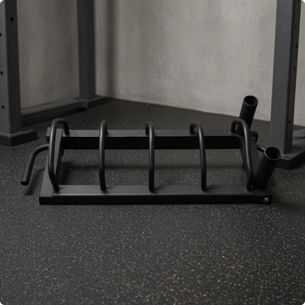 Barbell Plate Rack Black Storage Cylindrical Metal