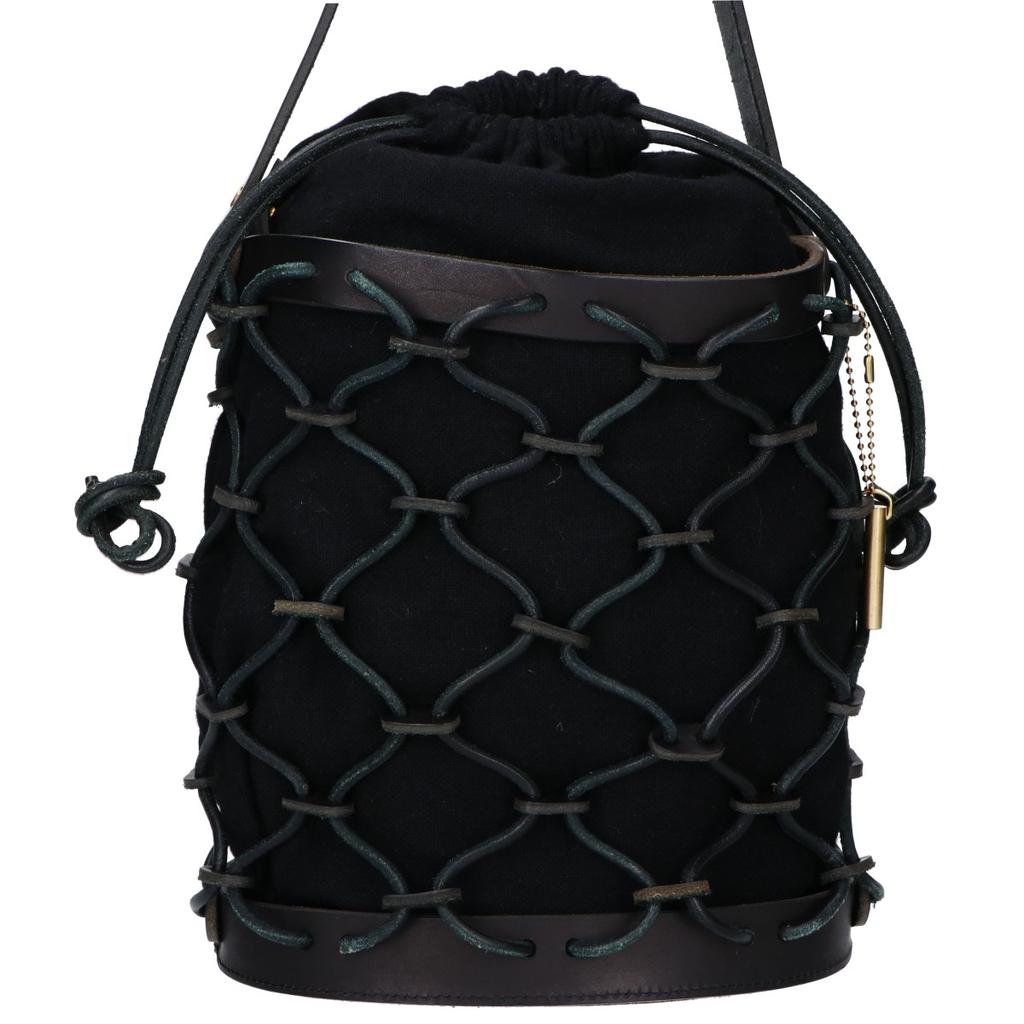 Ense Steer leather basket bag/ Shoulder bag blackUsed