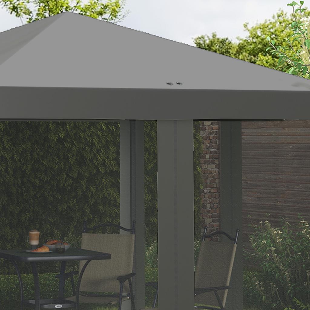 Folding Gazebo, Folding Tent with Side Walls Incl. Carry Bag, Garden Gazebo, Metal, Oxford Fabric, 3 X 3 M, Light Grey