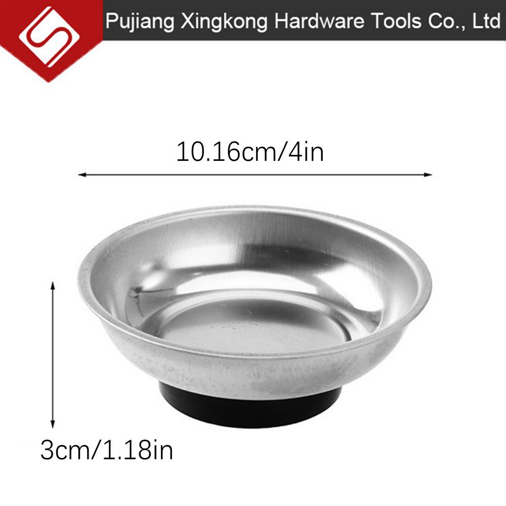 3/4/6 Inches Magnetic Tray Circular Magnetic Parts Bowl Screw Storage Tray Stainless Steel Tools Tray For Auto Suction Pad Tools
