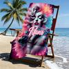 Custom Name Personalized Marilyn Monroe Print Beach Towel, for Trip Camping Beach Party Home Decor, Birthday Gift for Family & Friends