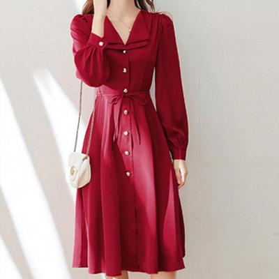 Elegant Button Midi Dress