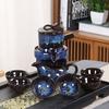 8 Stuks Set Semi-automatische Theesets Chinees Keramiek Paarse Klei Theeset Theekop De Kungfu Theepot Set