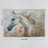 Tapestry Wall Art White Horse Flower Animal Art Gorgeous Tapestry Aesthetic Wall Deocr for Bedroom Living Room Decor for Men And